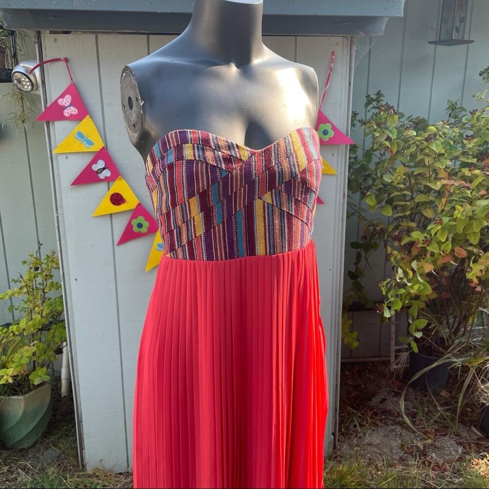 Sabine | Strapless Dress Boho Pleated Skirt S